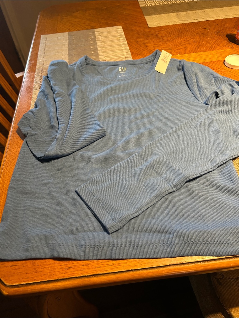 GAP Women’s  Long-Sleeve Crew Tee - Light Blue